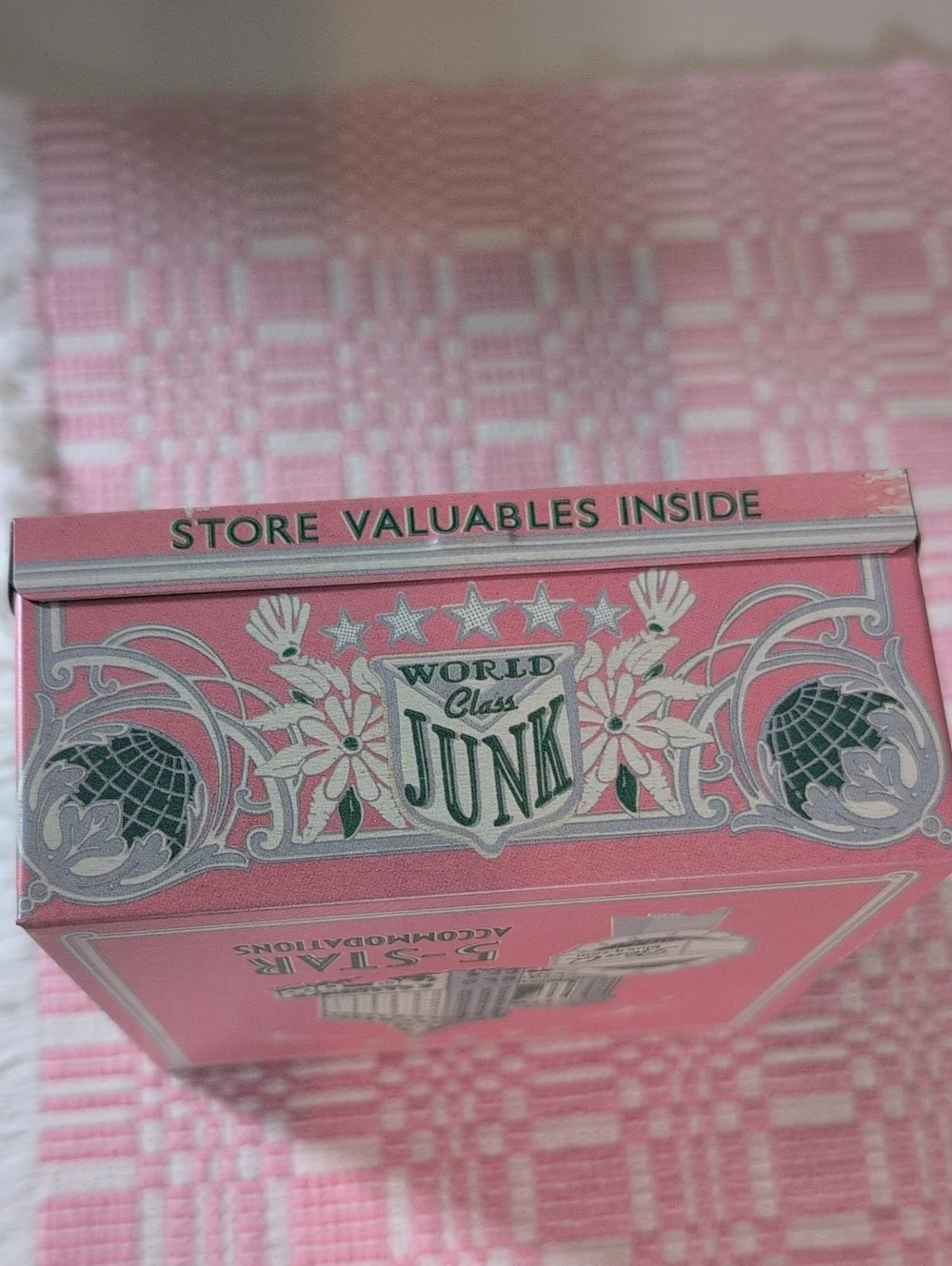 World Class Junk Pink Decorative Trinket Vintage Style Box